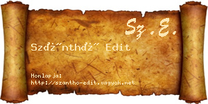 Szánthó Edit névjegykártya